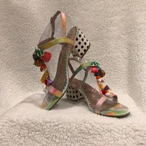 NWT Betsey Johnson Dynah Tie Dye Heeled Sandals